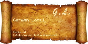 German Lotti névjegykártya